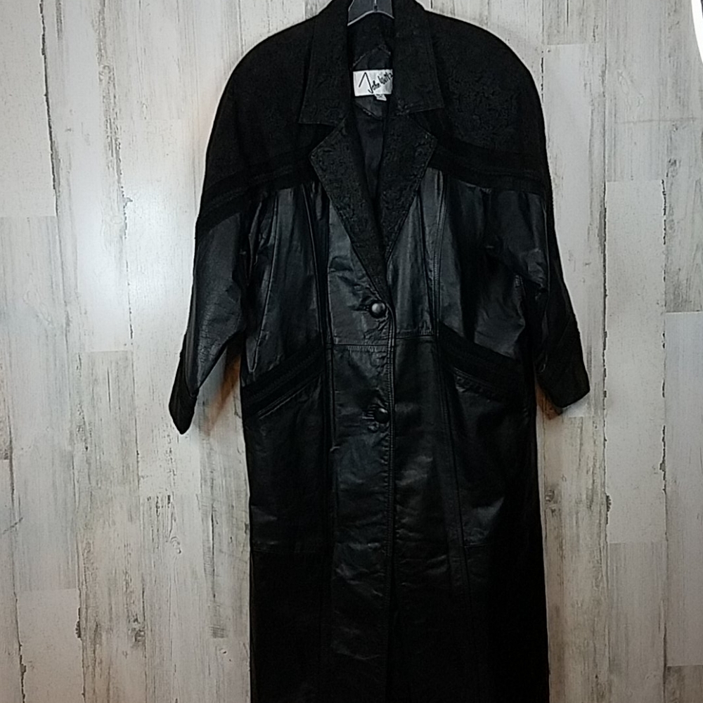 Womans Medium John Stolz Leather Coat